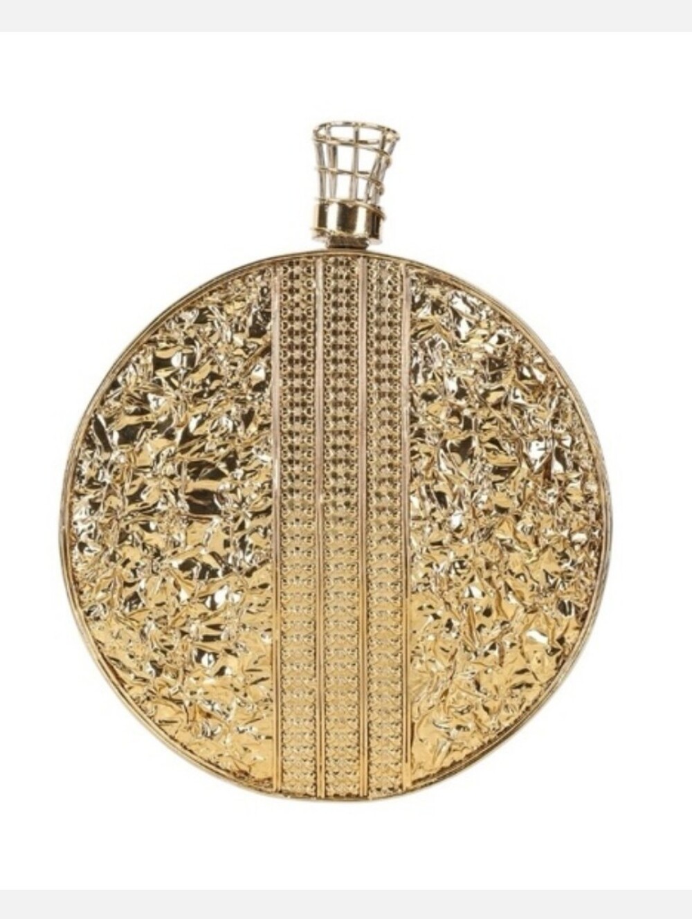 Ramla | Tourbillon Round Brass Metal Casting Clutch Shoulder Purse - Picture 2 of 16
